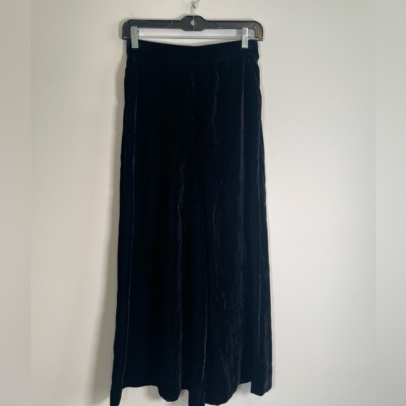 & Other Stories black velvet wide leg crop high waist culottes pants Women’s 4 - Picture 6 of 16